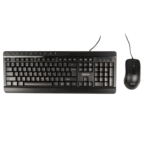 KIT wired SPACER ,  tastatura cu fir multimedia 104 taste (+ 9 taste multimedia) + mouse rezolutie max.1600dpi ,  4 butoane ,  rotita scroll ,  black Cod Produs: SPOK-WD-02 [1]