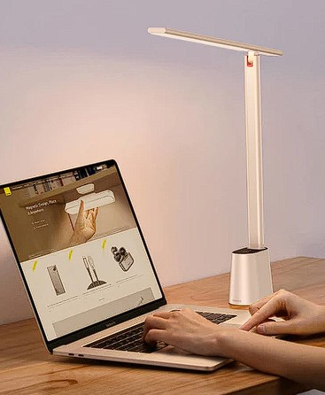 LAMPA BIROU LED Baseus Smart Eye Series , 5W , 3 trepte intensitate lum , mat ABS+PC+aliaj de aluminiu , rotire 180 grade , alimentare: cablu USB -C inclus , alb Cod Produs: DGZG-02 [3]