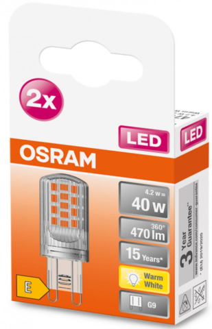 Becuri - LEDPIN40 CL 4 , 2W/827 230V G9 FS2 OSRAM Cod Produs: 4058075449893