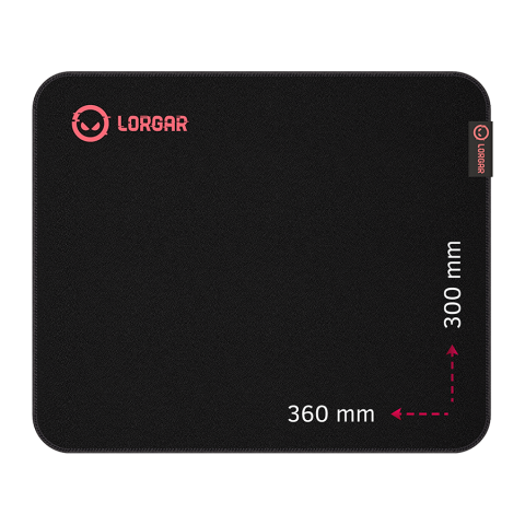 Mouse PAD - Lorgar Main 323 ,  Gaming mouse pad ,  Precise control surface ,  Red anti-slip rubber base ,  size: 360mm x 300mm x 3mm ,  weight 0.21kg Cod Produs: LRG-GMP323