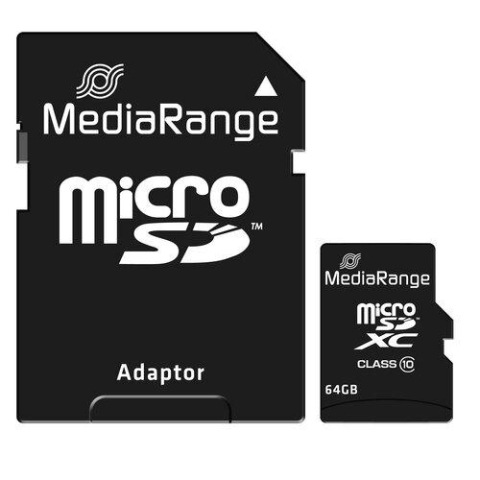 Electronice - MediaRange Micro SDHC 64GB Class 10 with SD adapter Cod Produs: MR955