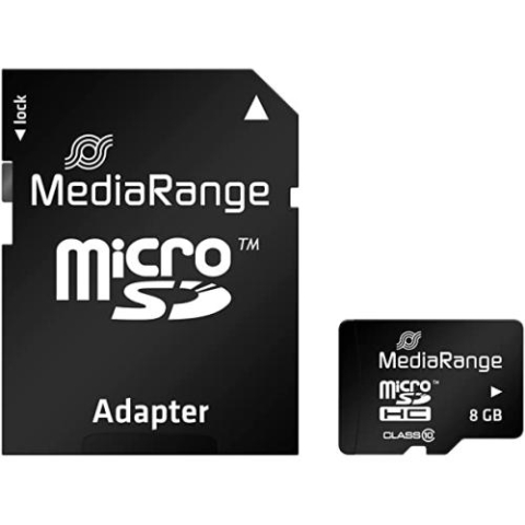 Medii de stocare - MediaRange Micro SDHC 8GB Class 10 with SD adapter ,  Cod Produs: MR957