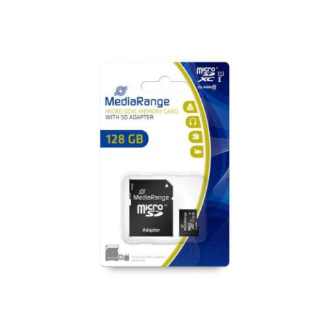 Electronice - MediaRange Micro SDXC 128GB UHS-1 Class 10 with SD adapter Cod Produs: MR945
