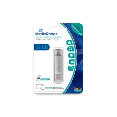 Memorii USB - MediaRange USB 3.1 combo flash drive , w/USB Type-C , 32GB Cod Produs: MR936