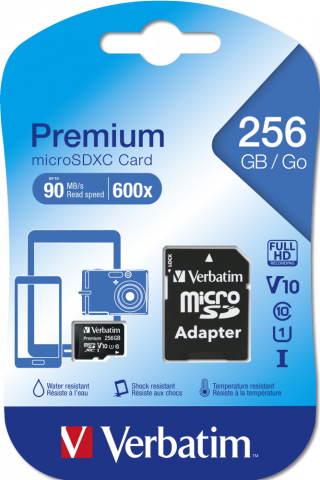 MEMORIE SD CARD VERBATIM 256GB CLASA 10 ADAPTOR INCLUS Cod Produs: 44087 [2]