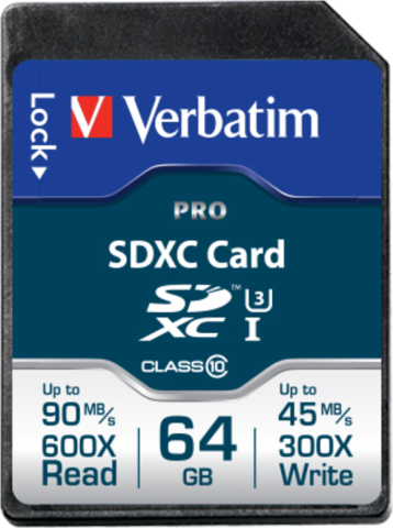 Electronice - MEMORIE SD CARD VERBATIM SDXC 64GB (Clasa 10) PRO UHS-I, Cod Produs: 47022