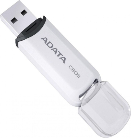 Electronice - MEMORIE USB 2.0 ADATA 32 GB, cu capac, carcasa plastic, alb, Cod Produs: AC906-32G-RWH