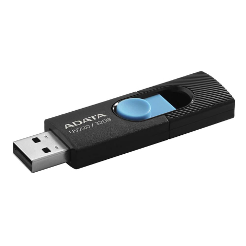 Electronice - MEMORIE USB 2.0 ADATA 32 GB, retractabila, carcasa plastic, negru / albastru, Cod Produs: AUV220-32G-RBKBL