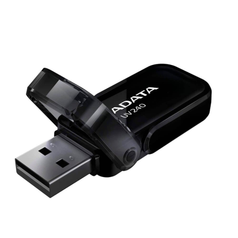 Electronice - MEMORIE USB 2.0 ADATA 64 GB, cu capac, carcasa plastic, negru, Cod Produs: AUV240-64G-RBK