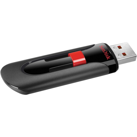 Electronice - MEMORIE USB 2.0 SANDISK 128 GB ,  retractabila ,  carcasa plastic ,  negru ,  Cod Produs: SDCZ60-128G-B35