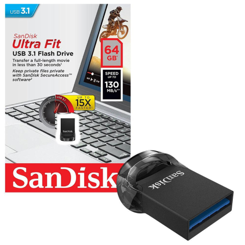 Memorii USB - MEMORIE USB 3.1 SANDISK 64 GB ,  profil mic ,  carcasa plastic ,  negru ,  Cod Produs: SDCZ430-064G-G46