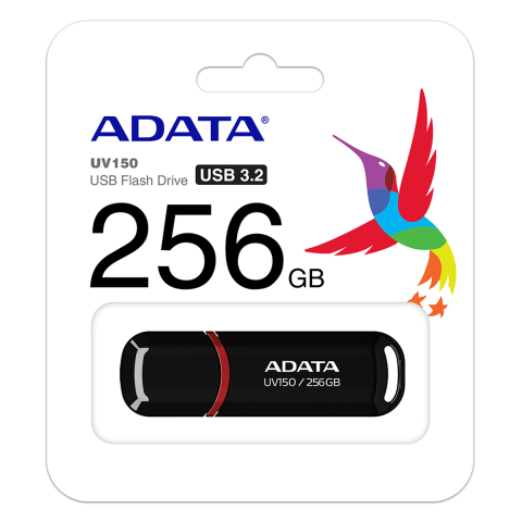 MEMORIE USB 3.2 ADATA 256 GB ,  cu capac ,  carcasa plastic ,  negru Cod Produs: AUV150-256G-RBK [1]