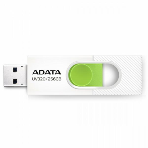 Electronice - MEMORIE USB 3.2 ADATA 256 GB, retractabila, alb & verde, carcasa plastic Cod Produs: AUV320-256G-RWHGN