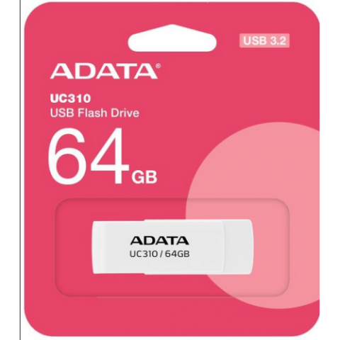 Memorii USB - MEMORIE USB 3.2 ADATA 64 GB ,  protectie slide laterala ,  carcasa plastic ,  alb ,  Cod Produs: UC310-64G-RWH