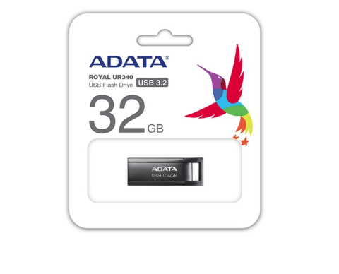 Electronice - MEMORIE USB 3.2 ADATA UR340 32GB BLACK METALIC, Cod Produs: AROY-UR340-32GBK