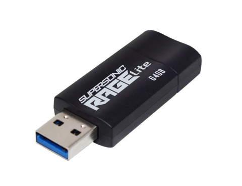 MEMORIE USB 3.2 PATRIOT Supersonic Rage Lite ,  64 GB ,  protectie slide ,  negru ,  Cod Produs: PEF64GRLB32U [0]