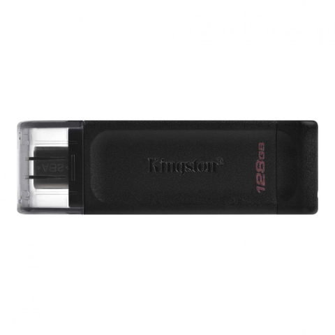 Electronice - MEMORIE USB 3.2 Type-C KINGSTON 128 GB, clasica, carcasa plastic, negru, Cod Produs: DT70/128GB