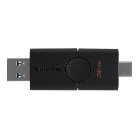 MEMORIE USB 3.2 | USB 3.2 Type-C KINGSTON 32 GB ,  clasica ,  carcasa plastic ,  negru ,  Cod Produs: DTDE/32GB [0]