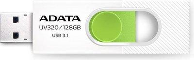 Electronice - MEMORIE USB ADATA 128 GB, USB 3.1, retractabila, carcasa plastic, alb/ verde, Cod Produs: AUV320-128G-RWHGN