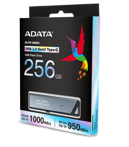 MEMORIE USB Type-C 3.2 ADATA 256 GB , retractabila , carcasa aluminiu , argintiu Cod Produs: AELI-UE800-256G-CSG [1]