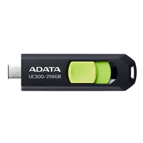 MEMORIE USB Type-C 3.2 ADATA 256 GB , retractabila , carcasa plastic , negru / verde Cod Produs: ACHO-UC300-256G-RBK/GN [0]