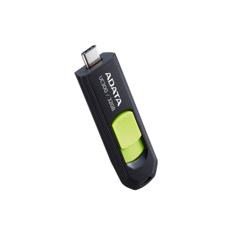 MEMORIE USB Type-C 3.2 ADATA 32 GB ,  retractabila ,  carcasa plastic ,  negru / verde Cod Produs: ACHO-UC300-32G-RBK/GN [1]
