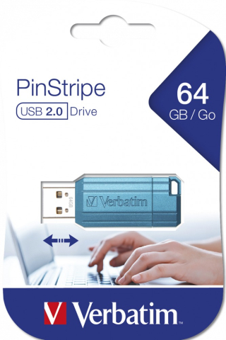 MEMORIE USB VERBATIM PINSTRIPE 64GB BLUE Cod Produs: 49961 [1]