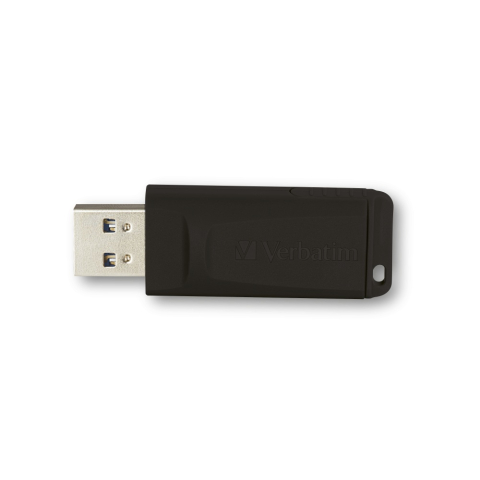 Electronice - MEMORIE USB VERBATIM SLIDER, USB 2.0, 128GB BLK, Cod Produs: 49328