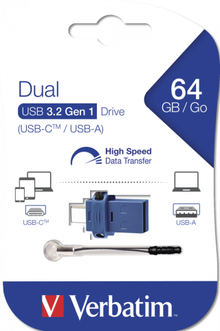 MEMORIE USB VERBATIM StoreNGo DUAL 64 GB USB 3.0+ USB C 64GB Cod Produs: 49967 [2]