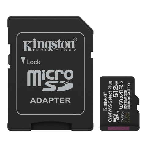 Card-uri SD - MEMORY MICRO SDXC 512GB UHS-I/W/ADAPTER SDCS3/512GB KINGSTON Cod Produs: SDCS3/512GB