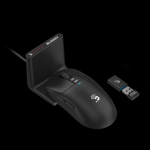 Mouse A4Tech, gaming, BLOODY  WAVELINK FULL ,SPEED DUAL MODE WIRELESS  USB BLACK , Cod Produs: R72UltraDuo BLACK [5]