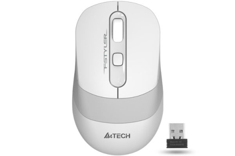 Periferice - MOUSE A4tech ,  gaming ,  wireless ,  2.4GHz ,  optic ,  2000 dpi ,  butoane/scroll 4/1 ,  buton selectare viteza ,  alb/ gri ,  Cod Produs: FG10 White