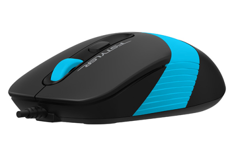 MOUSE A4tech, PC sau NB, cu fir, USB, optic, 1600 dpi, butoane/scroll 4/1, buton selectare viteza, negru / albastru, Cod Produs: FM10 Blue [3]