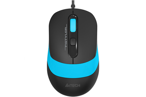 Mouse - MOUSE A4tech, PC sau NB, cu fir, USB, optic, 1600 dpi, butoane/scroll 4/1, buton selectare viteza, negru / albastru, Cod Produs: FM10 Blue