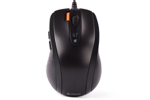 Mouse - MOUSE A4tech, PC sau NB, cu fir, USB, optic, 1600 dpi, butoane/scroll 7/1, buton selectare viteza, negru, Cod Produs: N-70FX-BK