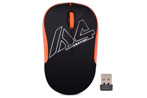 Mouse - MOUSE A4tech, PC sau NB, wireless, 2.4GHz, optic, 1000 dpi, butoane/scroll 3/1, , negru / portocaliu, 45507104 Cod Produs: G3-300N-BO