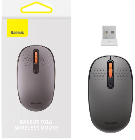Mouse - MOUSE Baseus , wireless 2.4GHz , optic , 3/1 butoane/scroll , 800/1200/1600DPI , raza 10-20m , gri Cod Produs: B01055502833-00