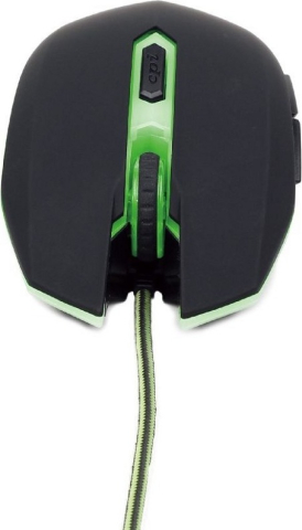 MOUSE GEMBIRD, gaming, cu fir, USB, optic, 2400 dpi, butoane/scroll 6/1, iluminare, negru / verde, Cod Produs: MUSG-001-G [2]