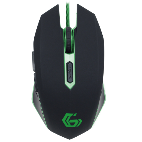 Mouse - MOUSE GEMBIRD, gaming, cu fir, USB, optic, 2400 dpi, butoane/scroll 6/1, iluminare, negru / verde, Cod Produs: MUSG-001-G