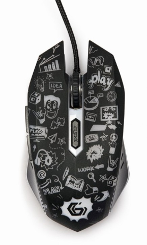 Electronice - MOUSE GEMBIRD ,  gaming ,  cu fir ,  USB ,  optic ,  3600 dpi ,  butoane/scroll 6/1 ,  iluminare ,  cablu 1.5m ,  negru ,  Cod Produs: MUS-6B-GRAFIX-01
