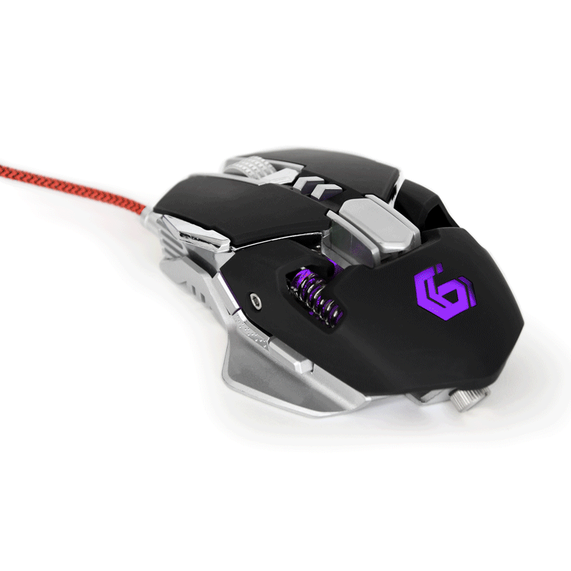 MOUSE GEMBIRD, gaming, cu fir, USB, optic, 4000 dpi, butoane/scroll 7/1, iluminare, butoane programabile, negru / gri, Cod Produs: MUSG-05 [1]
