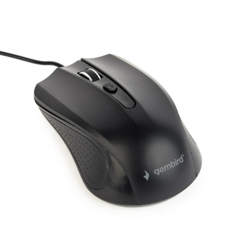 Mouse - MOUSE GEMBIRD, PC sau NB, cu fir, USB, optic, 1200 dpi, butoane/scroll 4/1, cablu 1.8m, negru, Cod Produs: MUS-4B-01L