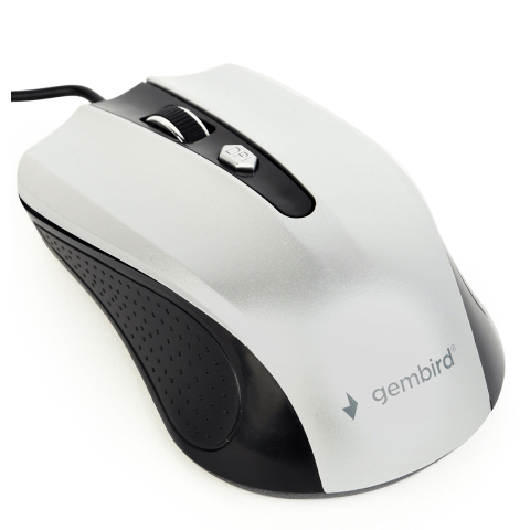 Mouse - MOUSE GEMBIRD, PC sau NB, cu fir, USB, optic, 1200 dpi, butoane/scroll 4/1, , negru / gri, Cod Produs: MUS-4B-01-BS