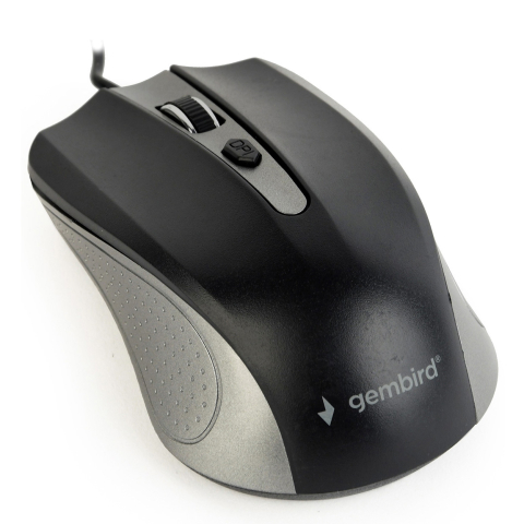 Mouse - MOUSE GEMBIRD, PC sau NB, cu fir, USB, optic, 1200 dpi, butoane/scroll 4/1, , negru / gri, Cod Produs: MUS-4B-01-GB