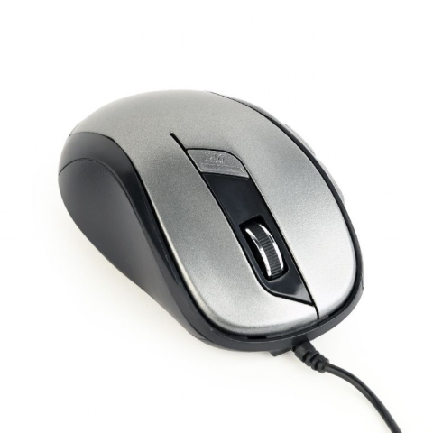 MOUSE GEMBIRD, PC sau NB, cu fir, USB, optic, 1600 dpi, butoane/scroll 6/1, , negru / gri, Cod Produs: MUS-6B-01-BG [2]