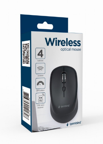 MOUSE GEMBIRD, PC sau NB, wireless, 2.4GHz, optic, 1600 dpi, butoane/scroll 4/1, , negru, Cod Produs: MUSW-4B-05 [3]