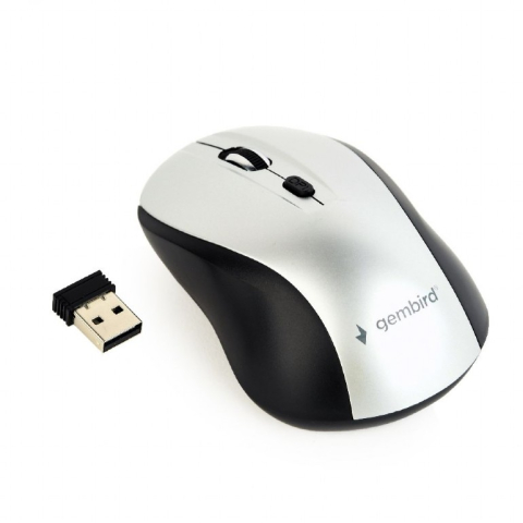 Mouse - MOUSE GEMBIRD, PC sau NB, wireless, 2.4GHz, optic, 1600 dpi, butoane/scroll 4/1, , negru / gri, Cod Produs: MUSW-4B-02-BS