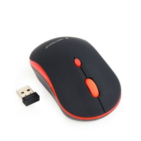 MOUSE GEMBIRD, PC sau NB, wireless, 2.4GHz, optic, 1600 dpi, butoane/scroll 4/1, , negru / rosu, Cod Produs: MUSW-4B-03-R [1]