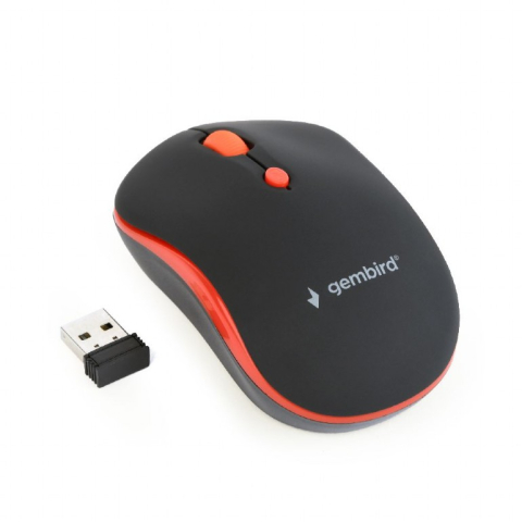 Mouse - MOUSE GEMBIRD, PC sau NB, wireless, 2.4GHz, optic, 1600 dpi, butoane/scroll 4/1, , negru / rosu, Cod Produs: MUSW-4B-03-R