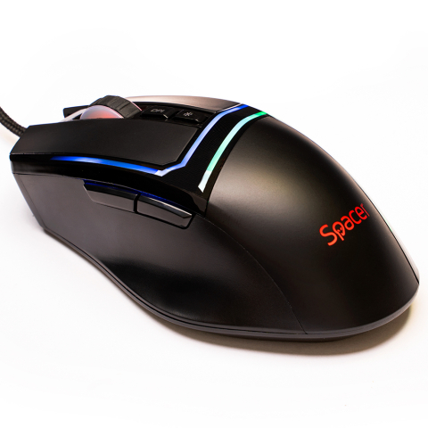 Mouse - MOUSE Spacer - gaming, gaming, cu fir, USB, optic, 12.000 dpi, butoane/scroll 7/1, iluminare RGB, negru, Cod Produs: SPGM-ALIEN-PRO